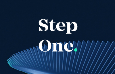 Abstract background that says "step one"